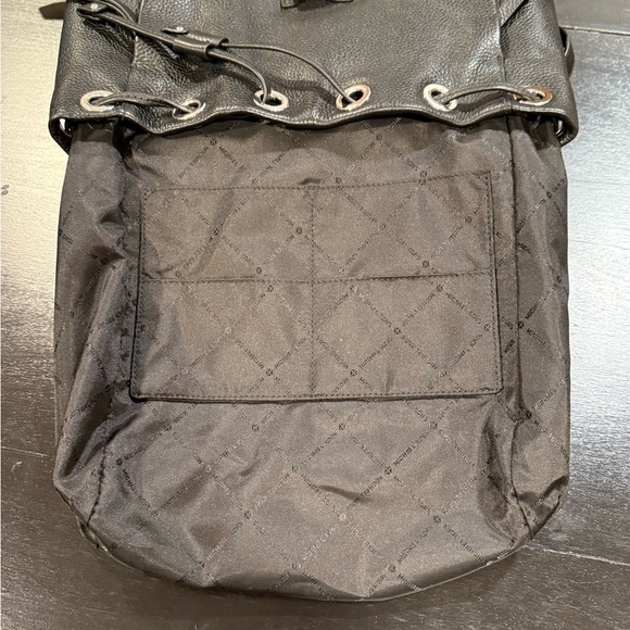 NWOT Michael Kors Riley Studded Black Pebbled Leather Drawstring Backpack Bag - Picture 12 of 13